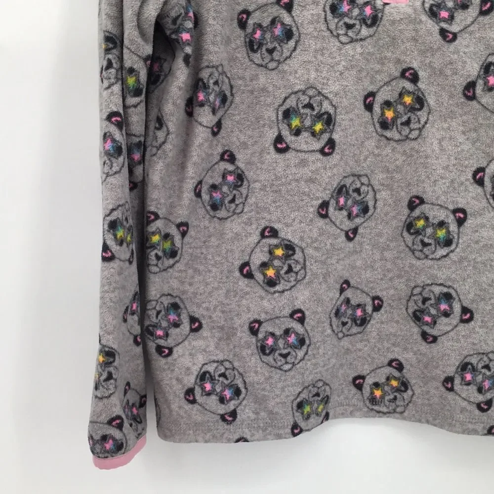 OshKosh B'gosh Gray Panda Print Pullover with Pink Trim